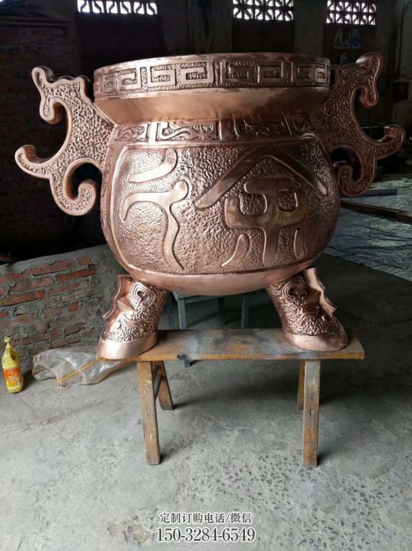 紫铜象形炉雕塑 紫铜象形炉雕塑